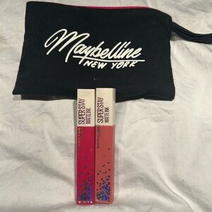 Maybelline SuperStay Matte Ink Lipstick Set with cosmetic bag